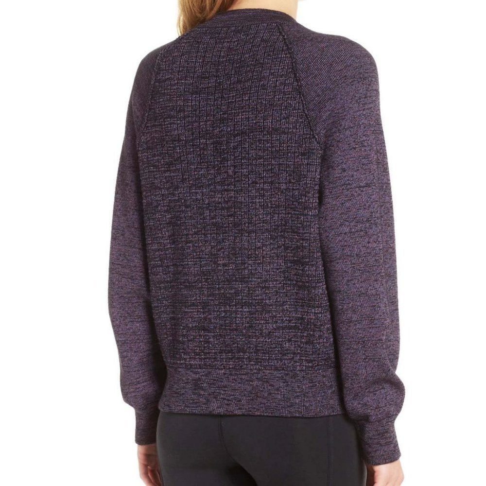 Free People purple knit zip up cardigan sweater, M - Picture 2 of 3